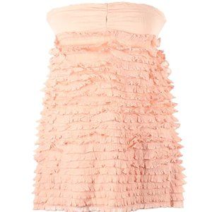 J.Crew Collection Sz Small Peach Ruffle Convertible Strapless / Halter Dress